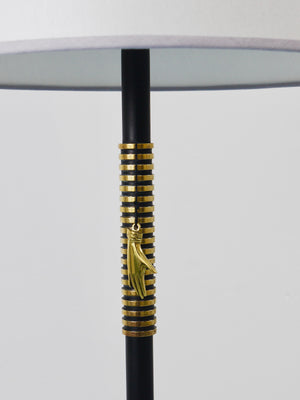 Rupert Nikoll MidCentury Brass Floor Lamp, Carl Aubock Hand Switch Austria, 1950