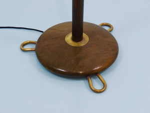 1940s Adjustable Walnut & Brass Floor Lamp, Rupert Nikoll Vienna, Austria, 1950s