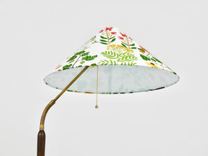 1940s Adjustable Walnut & Brass Floor Lamp, Rupert Nikoll Vienna, Austria, 1950s