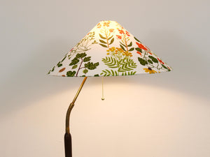 1940s Adjustable Walnut & Brass Floor Lamp, Rupert Nikoll Vienna, Austria, 1950s