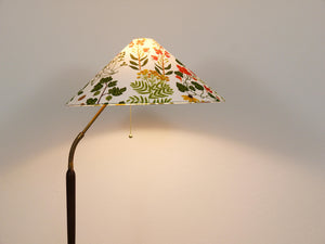 1940s Adjustable Walnut & Brass Floor Lamp, Rupert Nikoll Vienna, Austria, 1950s