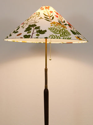 1940s Adjustable Walnut & Brass Floor Lamp, Rupert Nikoll Vienna, Austria, 1950s