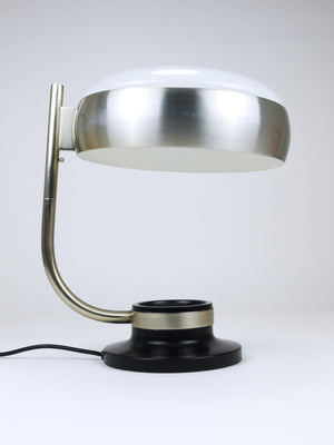 Lampe de bureau pivotante Oscar Torlasco noire et nickel, Lumi Milano, Italie, années 1960