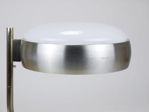 Lampe de bureau pivotante Oscar Torlasco noire et nickel, Lumi Milano, Italie, années 1960