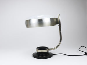 Lampe de bureau pivotante Oscar Torlasco noire et nickel, Lumi Milano, Italie, années 1960