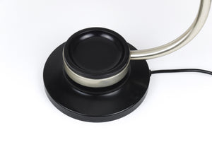 Lampe de bureau pivotante Oscar Torlasco noire et nickel, Lumi Milano, Italie, années 1960