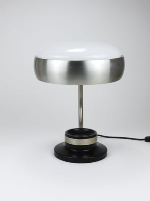Lampe de bureau pivotante Oscar Torlasco noire et nickel, Lumi Milano, Italie, années 1960