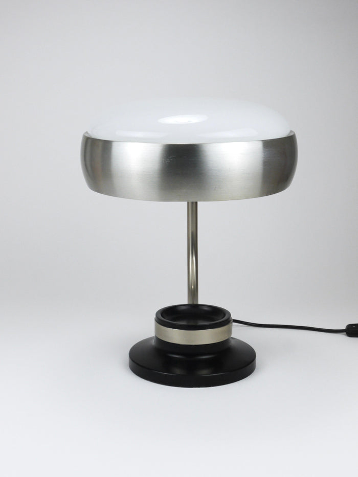Oscar Torlasco Black & Nickel Table Desk Swivel Lamp, Lumi Milano, Italy, 1960s