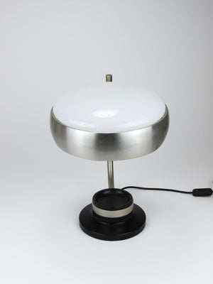 Lampe de bureau pivotante Oscar Torlasco noire et nickel, Lumi Milano, Italie, années 1960