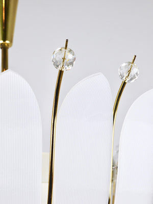 Grand lustre corbeille Rupert Nikoll 27 pouces en laiton à feuilles, Mid-Century, Autriche, 1950