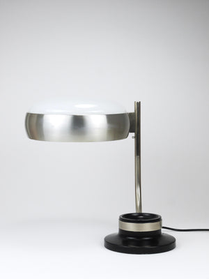 Lampe de bureau pivotante Oscar Torlasco noire et nickel, Lumi Milano, Italie, années 1960