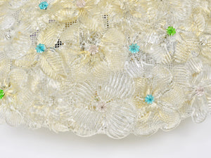 Barovier & Toso große Millefiori Murano-Glas Blumen-Deckenleuchte, Italien, 1960er-Jahre