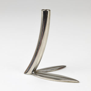 Werkstätte Hagenauer Up to 6 Soliflore Leaf Vases, Brass & Nickel, Vienna, 1960s