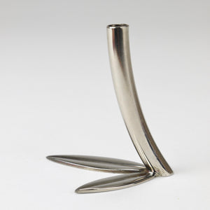 Werkstätte Hagenauer Up to 6 Soliflore Leaf Vases, Brass & Nickel, Vienna, 1960s