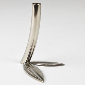 Werkstätte Hagenauer Up to 6 Soliflore Leaf Vases, Brass & Nickel, Vienna, 1960s