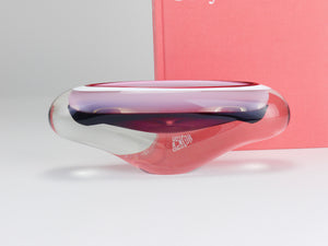Josef Hospodka Sommerso Multi-Color Studio Art Glass Bowl, Czechoslovakia, 1960s