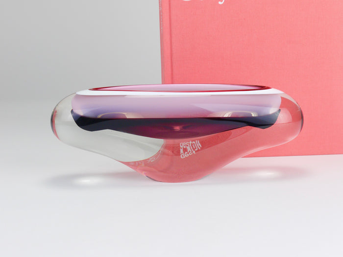 Coupe en verre d'art Sommerso multicolore par Josef Hospodka, Tchécoslovaquie, années 1960
