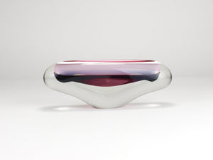 Josef Hospodka Sommerso Multi-Color Studio Art Glass Bowl, Czechoslovakia, 1960s