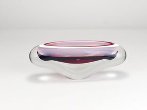 Josef Hospodka Sommerso Multi-Color Studio Art Glass Bowl, Czechoslovakia, 1960s