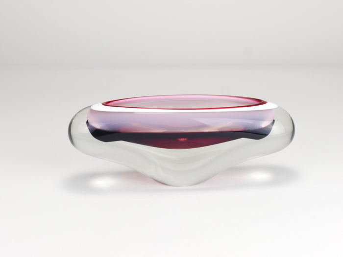 Coupe en verre d'art Sommerso multicolore par Josef Hospodka, Tchécoslovaquie, années 1960