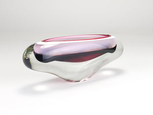 Josef Hospodka Sommerso Multi-Color Studio Art Glass Bowl, Czechoslovakia, 1960s