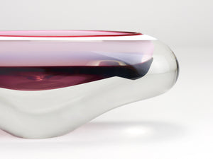Josef Hospodka Sommerso Multi-Color Studio Art Glass Bowl, Czechoslovakia, 1960s