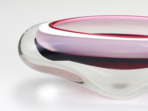 Josef Hospodka Sommerso Multi-Color Studio Art Glass Bowl, Czechoslovakia, 1960s