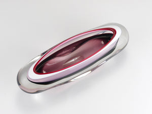 Josef Hospodka Sommerso Multi-Color Studio Art Glass Bowl, Czechoslovakia, 1960s