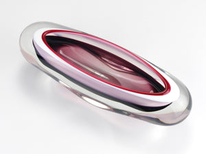 Josef Hospodka Sommerso Multi-Color Studio Art Glass Bowl, Czechoslovakia, 1960s