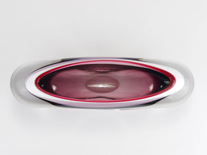 Josef Hospodka Sommerso Multi-Color Studio Art Glass Bowl, Czechoslovakia, 1960s