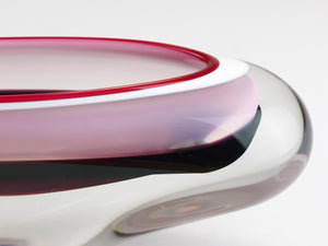 Josef Hospodka Sommerso Multi-Color Studio Art Glass Bowl, Czechoslovakia, 1960s