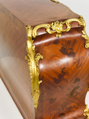 G. Durand Louis XV Bombé Commode, Marquetry, Ormolu Bronze, 1880, Paris, France