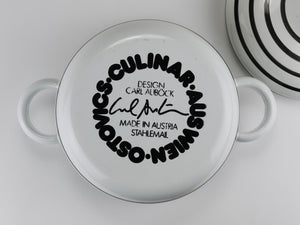 Carl Aubock III Enameled „CULINAR“ Pot With Lid, Ostovics Vienna, Austria, 1970s