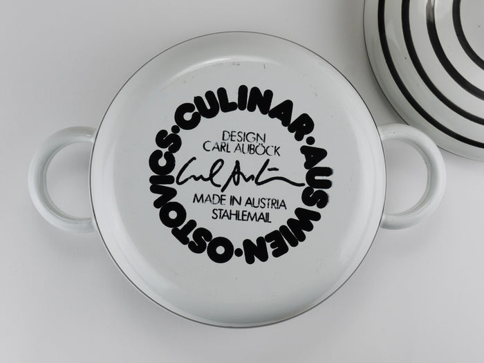Carl Aubock III Enameled „CULINAR“ Pot With Lid, Ostovics Vienna, Austria, 1970s