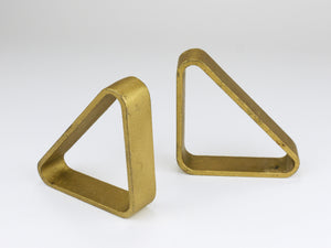 Par de sujetalibros triangulares dorados de hierro Carl Auböck III 5443, Viena/Austria, años 70