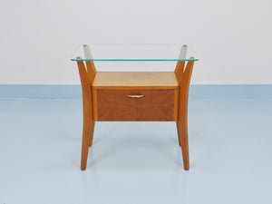 Gio Ponti Maple & Walnut Nightstand Table, La Permanente Mobili Cantù, 1940s