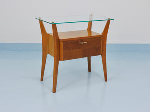 Gio Ponti Maple & Walnut Nightstand Table, La Permanente Mobili Cantù, 1940s