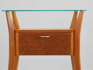 Gio Ponti Maple & Walnut Nightstand Table, La Permanente Mobili Cantù, 1940s
