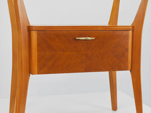Gio Ponti Maple & Walnut Nightstand Table, La Permanente Mobili Cantù, 1940s
