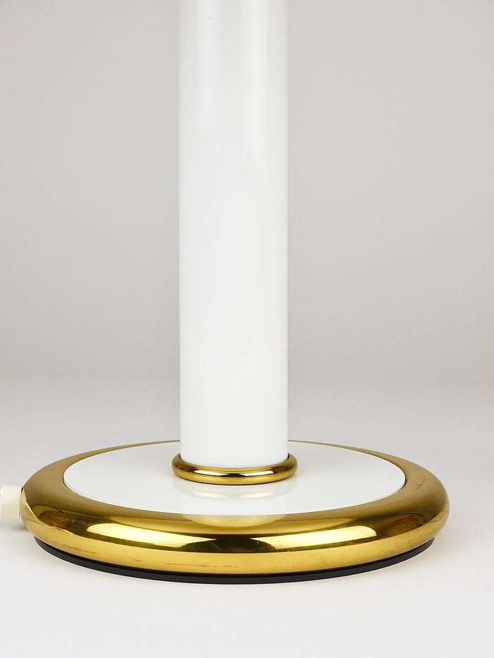 F. Fabbian Gold & White Murano Glass Mushroom Table Side Lamp, Italy, 1970s