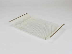 Plateau Vereinigte Werkstätten Rigitulle en laiton et métal perforé, Allemagne, années 1970