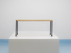 Carl Aubock Side Table, Flower Plant Bench, Iron, Rattan, Wicker, Austria, 1950s