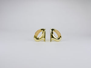 Pair Carl Auböck Flat Iron Brass & Cane Bookends #3530, Vienna, Austria