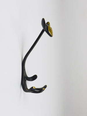 Walter Bosse Cat Zoo Brass Animal Wall Hook by Herta Baller, Austria, 1950s