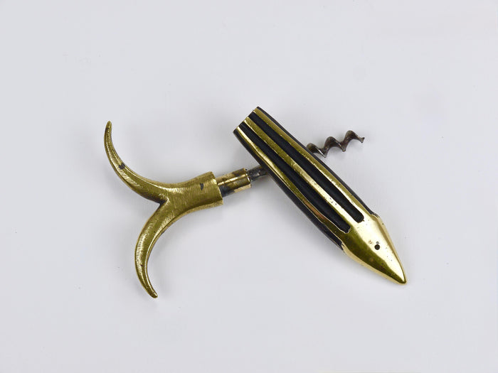 Walter Bosse Fish Mid-Century Brass Corkscrew, Herta Baller, Austria, 1950s
