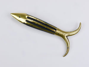 Sacacorchos Walter Bosse Fish de latón Mid-Century, Herta Baller, Austria, años 50