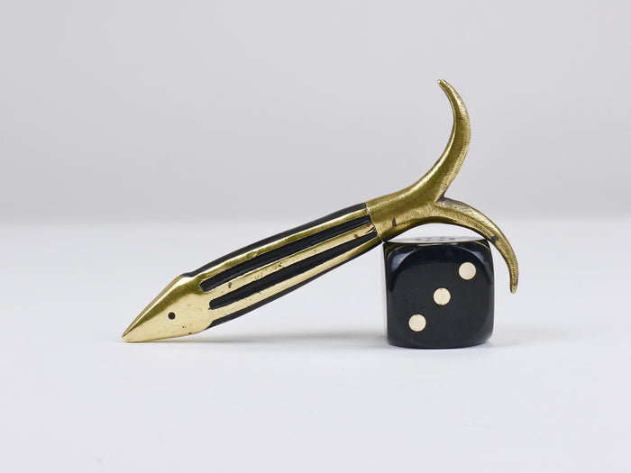 Walter Bosse Fish Mid-Century Brass Corkscrew, Herta Baller, Austria, 1950s