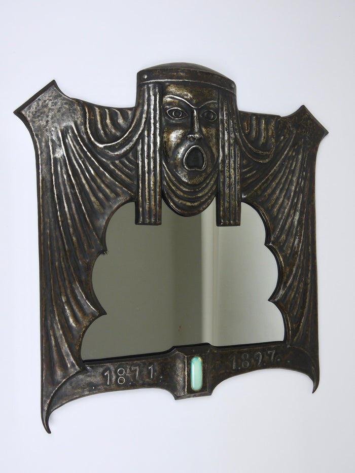 Vienna Secession Art Nouveau Gustav Klimt Attr „Tragedy“ Theater Wall Mirror, Au