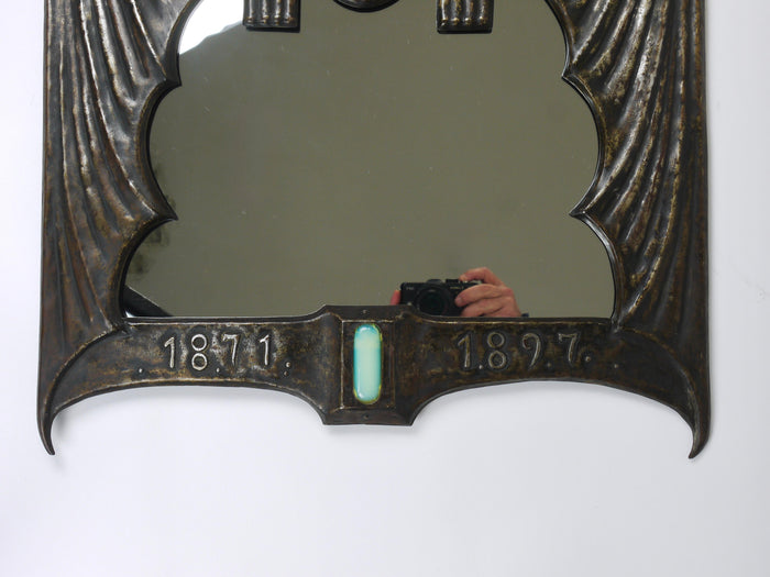 Vienna Secession Art Nouveau Gustav Klimt Attr „Tragedy“ Theater Wall Mirror, Au