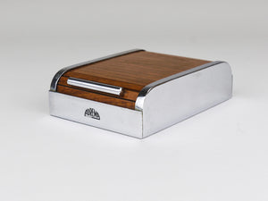1930s Carl Aubock I Roll Top Storage Box, Cigarette Dispenser, Walnut, Vienna